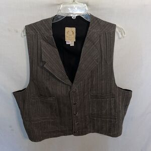 WAH Maker Men’s Western Vest Size 2XL Brown Striped Cowboy Rodeo Outdoors
